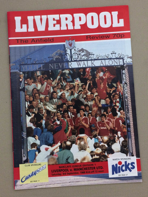 Liverpool Manchester United 1988 Program