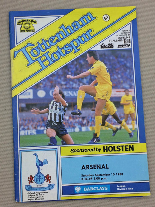 Tottenham Arsenal 1988 Program